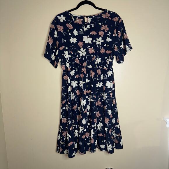 Shein Dresses & Skirts - SHEIN Ladies Floral Print Blue Dress Size L